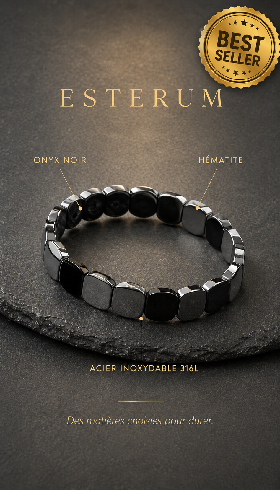 Bracelet en Hématite