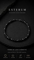 Collier Pierre de Lave & Hématite
