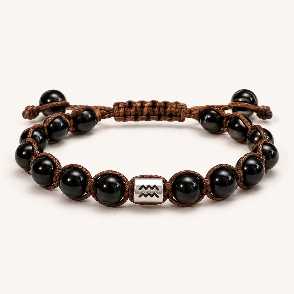 Bracelet Obsidienne & Signe Astrologique