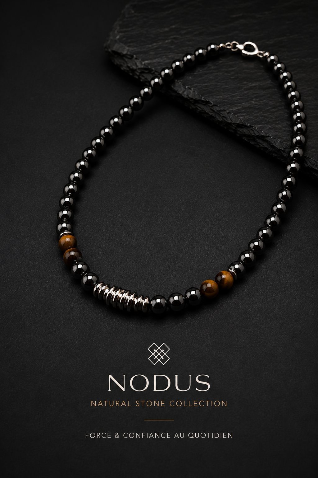 Collier Hématite & Œil de tigre